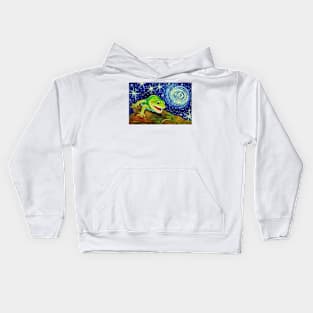 Gecko Impressionism starry sky Kids Hoodie